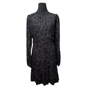 A New Day Dress SZ XL Black Purple Whimsigoth Witchy Fall Long Sleeve Vamp